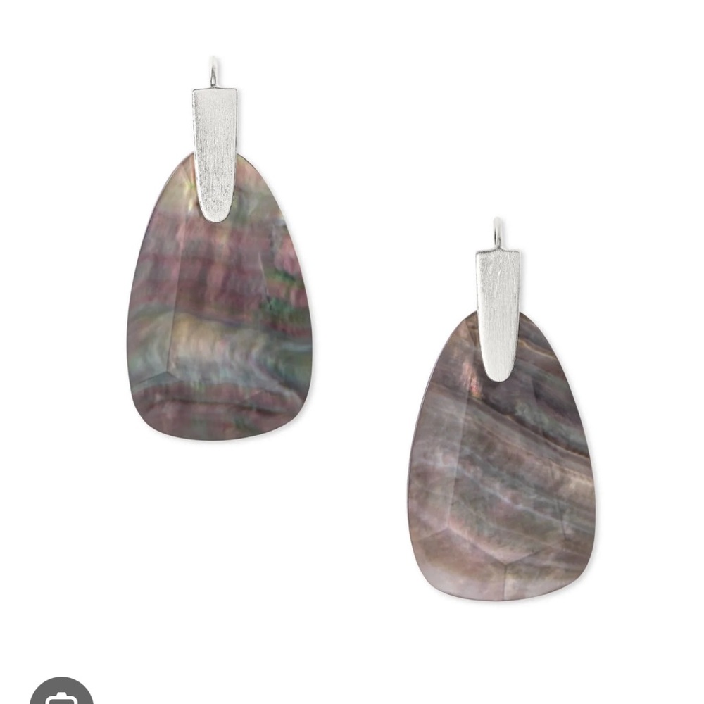 Kendra Scott Marty earrings black mother of pearl with silver